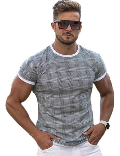 Camiseta De Hombre Quick Dry Slim Fit Athletic Check