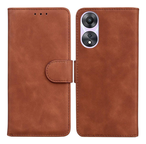 Funda Tipo Cartera Magnética De Piel Sintética Para Oppo A58 4g Con Ranuras Para Tarjetas Y Funda Protectora Con Función Atril