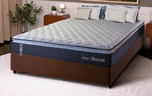 Conjunto Cama Box Viúva Dakota Preto 128x188x57 Espuma D33