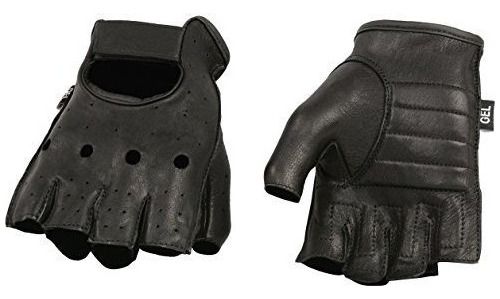 Shaf International Sh851-blk-xl Guantes Sin Dedos De Piel De