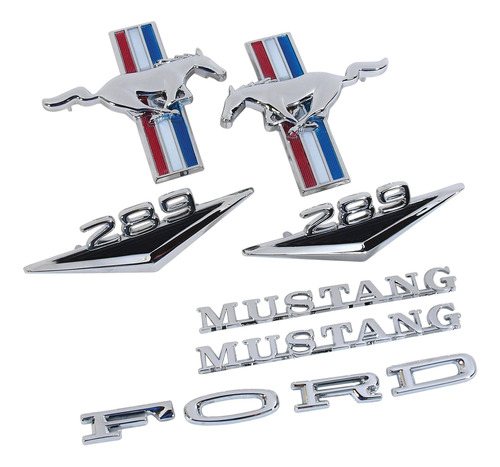 Mustang 65-66 Juego De Emblemas 7 Piezas V-8