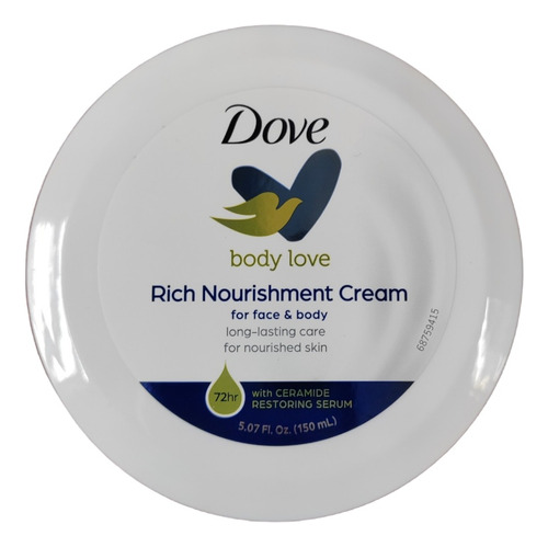  Crema Nutritiva Rica Dove Corporal Manos Y Facial 72h 150ml