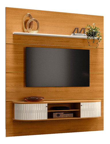 Estante Home Theater Com Bancada Suspensa Bugatti Cinamomo