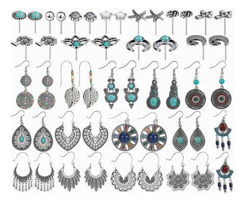 27 Pcs Bohemios Pendientes Vintage Pendientes Largos Cortos