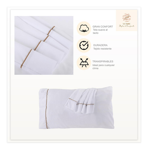 Sábanas 2800 Hilos Extra Suave King Size Color Blanco