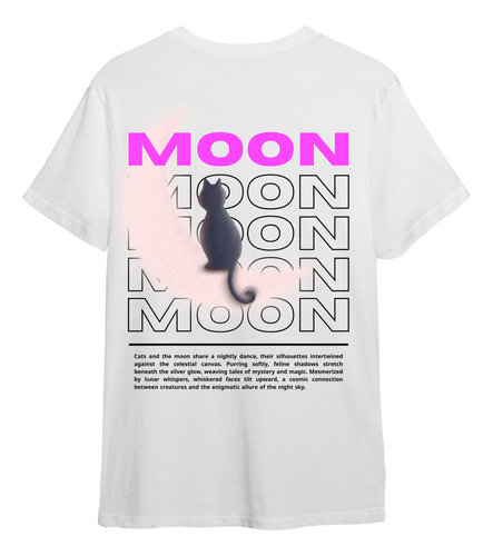 Remera Cat And The Moon Waved Edición Limitada