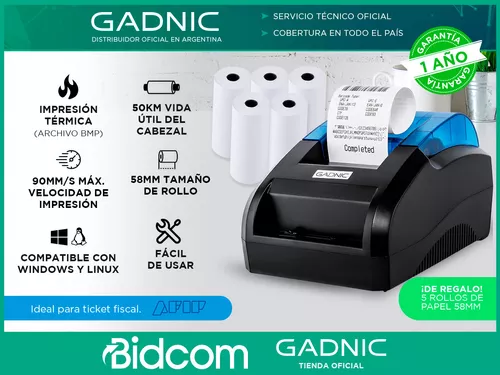 Impresora Termica Homologada Gadnic 90mm/s Comandera