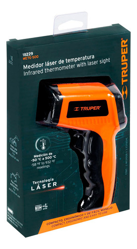 Termometro Laser Infrarrojo Truper Con Pantalla Lcd Mete-500