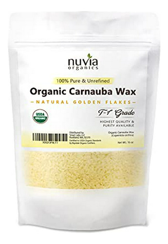 Cera De Carnauba Orgánica, Vegan, 100% Natural 1lbs