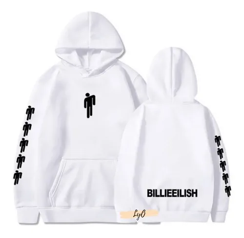 Buzo Blanco Billie Eilish Canguro Con Capucha Unisex