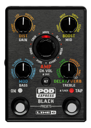 Pedal Multi Fx Line6 Pod Express Black Color Negro