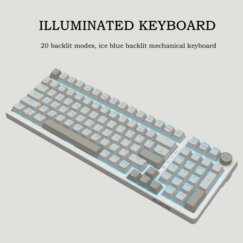 Teclado Mecânico Com Fio Retrô Ak992, Layout Completo De 98