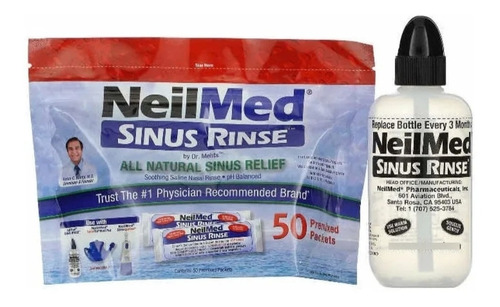 Nariz Saudável Sinus Rinse Neilmed Kit 1 Bisnaga + 50 Sachês