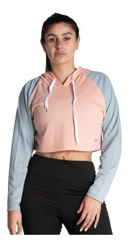 Crop Top Manga Larga Sudadera Con Capucha Hoodie Ombligera