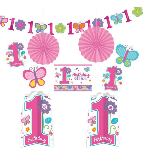 Kit De Decoración Para Fiesta De Primer Cumpleaños Para Niña