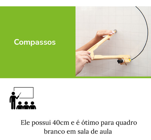 Compasso Para Quadro Branco 40cm Gigante Souza