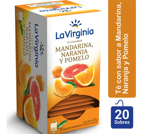 La Virginia Te Sabor Mandarina Naranja Pomelo X 20 Saquitos
