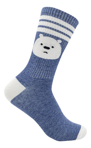 Calcetín We Bare Bears - Face Of Ice Bear Oficial - Noma Azul Marino Lisa M