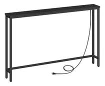 Comprar Mesa Consola Delgada 120 Cm Con Tomas De Corriente Y Carga