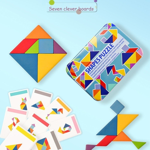 Tangrama Colorido De Juguete De Madera Educativo For Niños