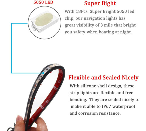 Luces Led De Navegación Boston Marine, Para Barcos, Ip67