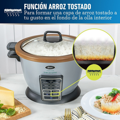 Imagen 8 de 10 de Arrocera Multifunción 10 En 1 Oster® Con Recubrimiento Antia Frecuencia 50