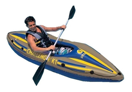 Imagen 1 de 6 de Bote Inflable Kayak Challenger 1 Con Remos Y Bomba Reforzado