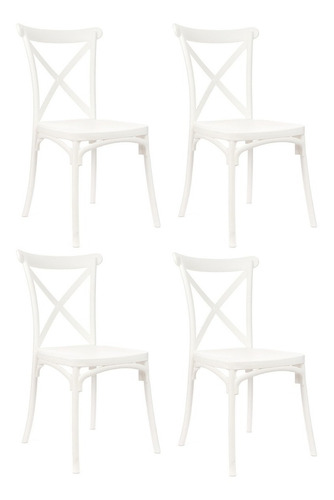 Cadeira de jantar Garden Life Katrina, estrutura de cor  branco, 4 unidades