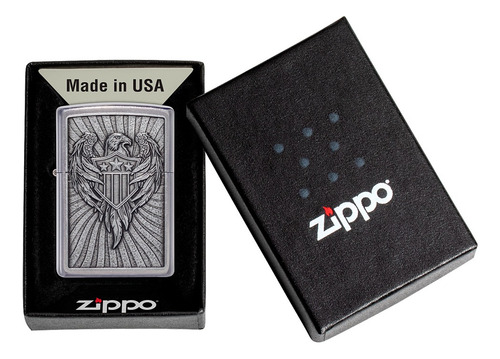 Encendedor Zippo Cromado Emblema De Águila