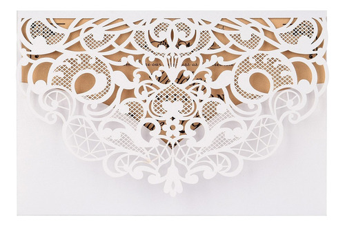 Imagem 2 de 9 de 10pcs Pérola Papel Laser Corte Casamento Cartões