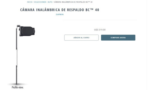 Cámara Inalámbrica De Respaldo Garmin Bc 40 010-01866-00