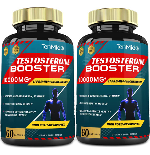 2 Paquetes De Refuerzo De Testosterona Para Hombres, Equival