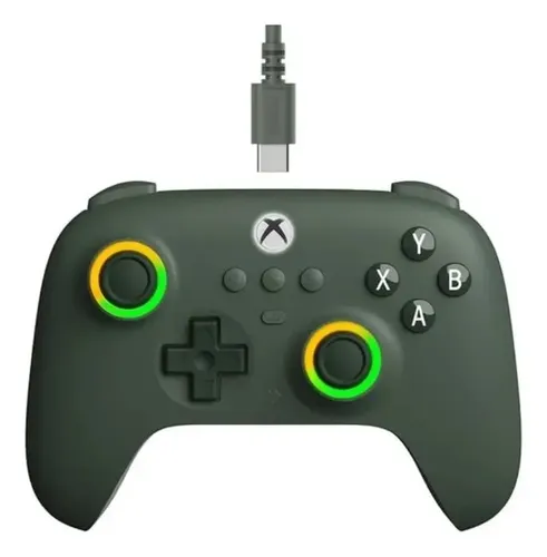 Controle 8bitdo Ultimate C Com Fio Para Xbox Rgb Hall Effect Cor Verde Escuro