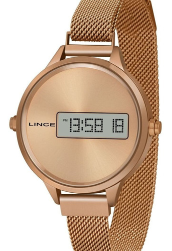 Relógio Lince Feminino Digital Rose Gold Sdr4635l Rxrx