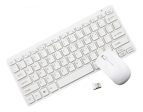 Imagem 1 de 3 de Mini Teclado E Mouse Sem Fio K03 Para Pc Ou Notebook Branco