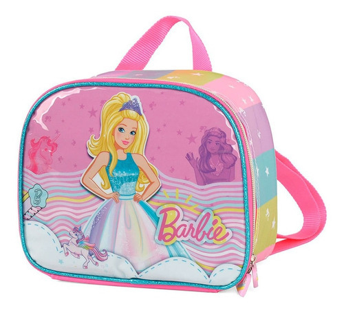 Lancheira Térmica Infantil Escolar Meninas Barbie Princesa Cor Rosa