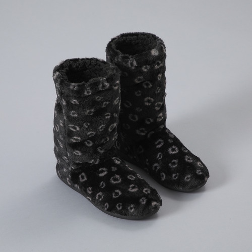 Bota Fur Animal Print Flores 33512-2