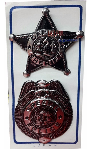 Cowboy Set Placas Sheriff De Chapa Metal Nuevas Japón