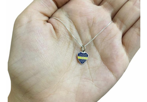 Cadena Dije Escudo Boca Juniors Plata 925 Chico Futbol 