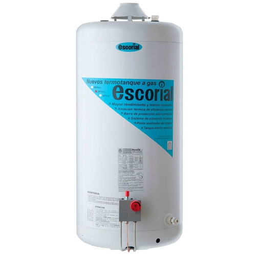Termotanque Escorial 80 Litros Superior Gas Natural Color Blanco