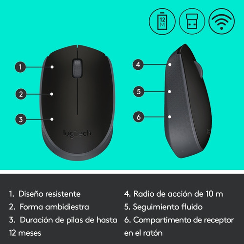 Mouse Inalambrico Logitech M170 Negro