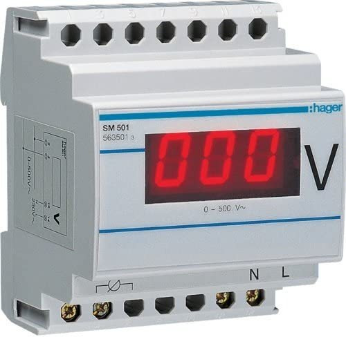 Hager Sm501 - Voltímetro Digital 0-500v