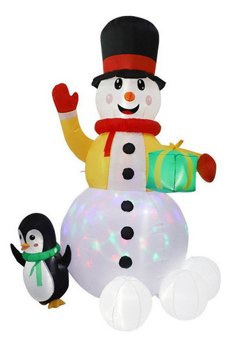 Muñeco De Nieve Inflable Led Con Forma De Pingüino De 1,8 M