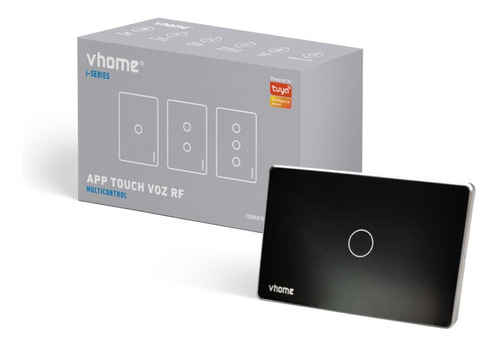 Interruptor Wifi Vhome Vector Black Sin Neutro 1 Canal Vshop