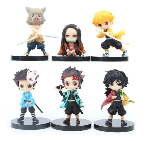 Set 6 Figuras Kimetsu No Yaiba Tomioka Tanjiro Zenitsu Nezuk