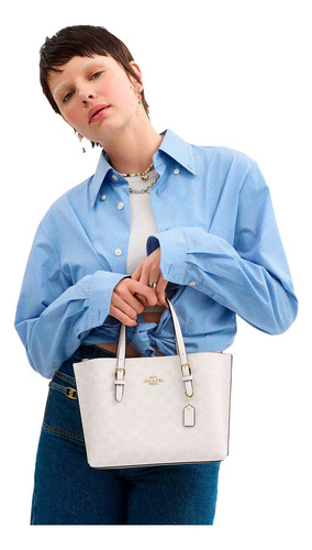 Bolso Coach Mollie Tote 25 Color Blanco