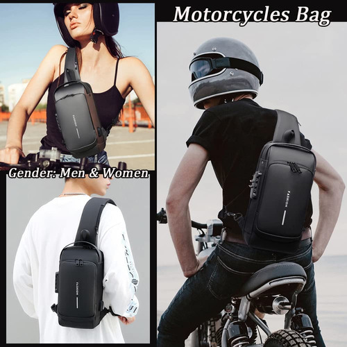 Bolsa Deportiva Antirrobo Con Carga Usb Con Cierre De Contra