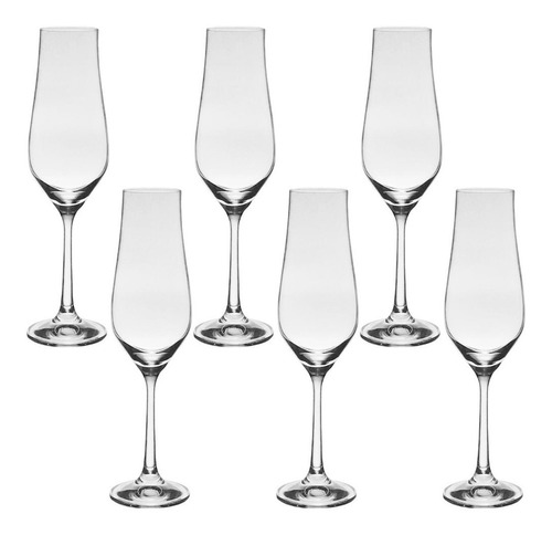 Copa Tulipa Champaña Cristal Bohemia Original Set X 12