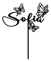 Comprar Cake Topper Adorno Torta - Nombre Mariposas Personalizado 
