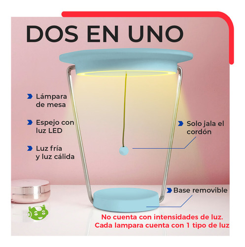 Espejo Luz Led Con Lámpara Tocador De Mesa Maquillaje Slim Company Touch Brillo Ángulo Ajustable Recargable